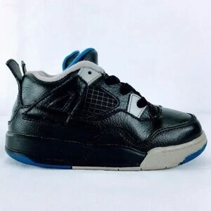 Air Jordan Retro 4 TD Toddler Sneaker Black Gray Motorsports Alternate Sz 9 C